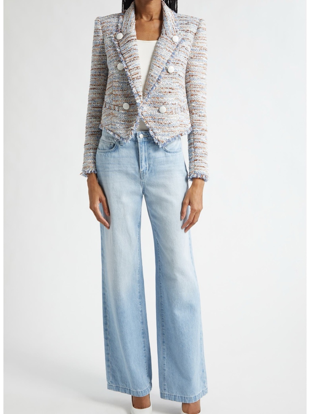 L'Agence Clayton High-Rise Wide-Leg Jeans in Brea size 30